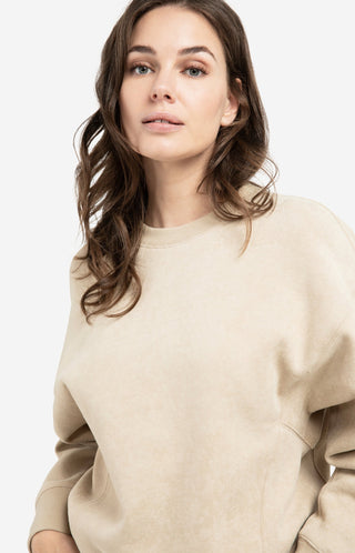 Sweater With Washed Effect in Oxford Tan Brown