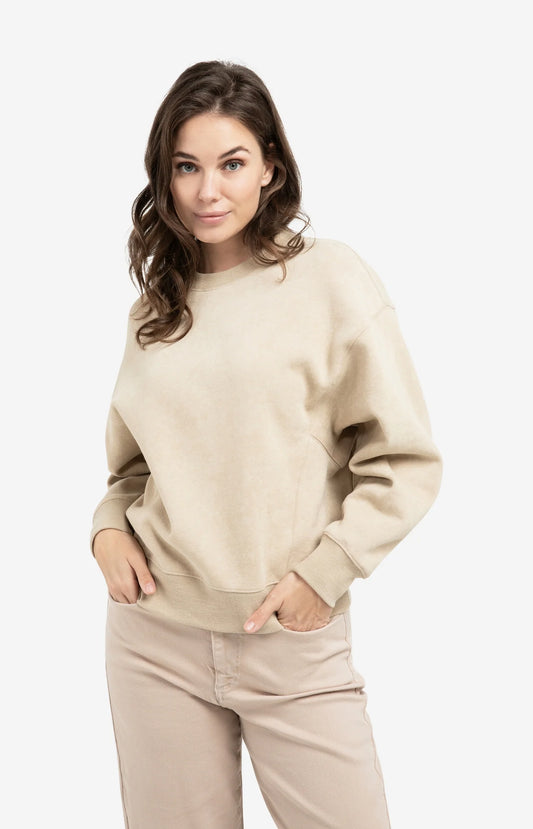 Sweater With Washed Effect in Oxford Tan Brown