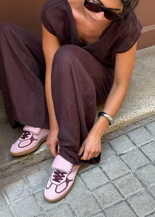 TB.490 CLUB SUEDE PINK LEATHER SNEAKERS