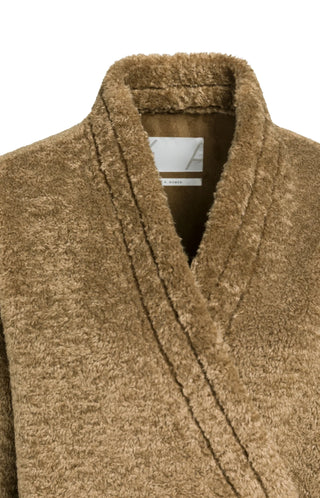 Teddy wrap jacket with tie closure - Otter Brown