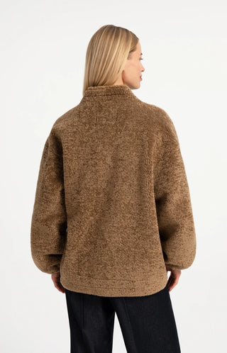 Teddy wrap jacket with tie closure - Otter Brown