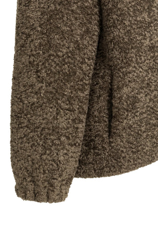 Teddy wrap jacket with tie closure - Slate Black Brown