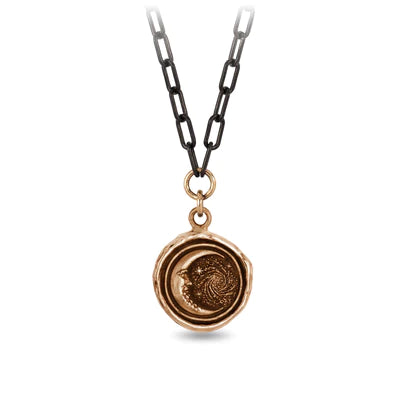 Trust The Universe Black Small Paperclip Chain Necklace-18" bronze