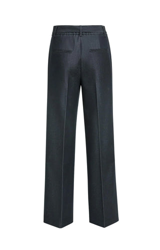 Woven trousers with belt and subtle sheen