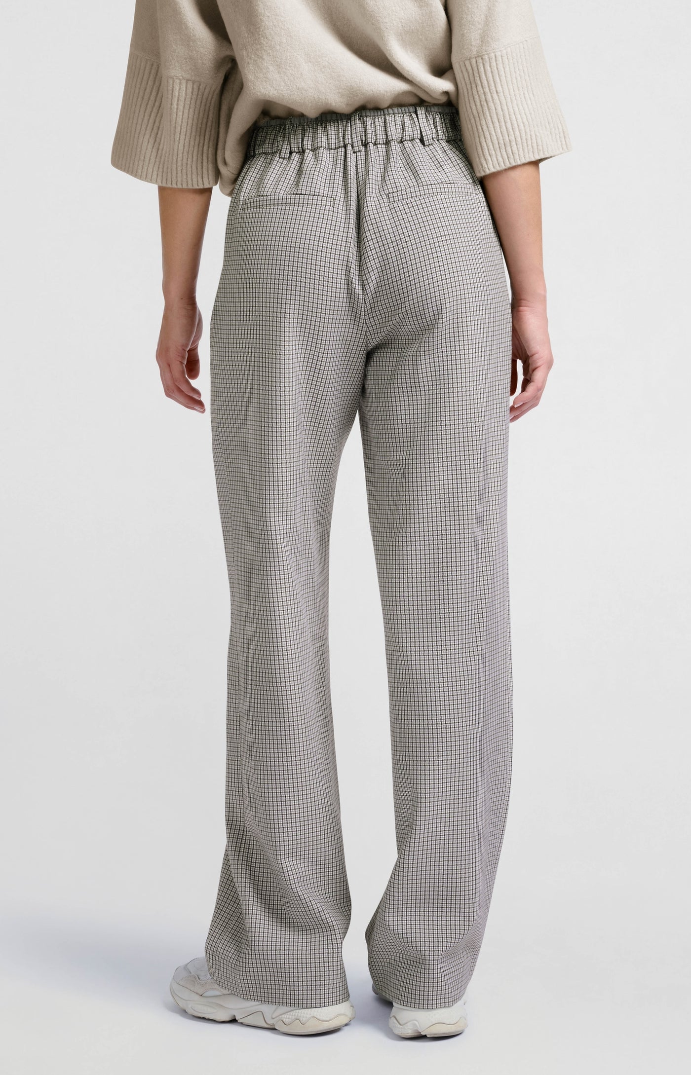 Woven trousers with check pattern