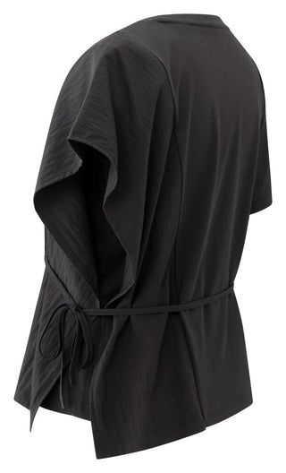 Fabric Mix Top With Cord