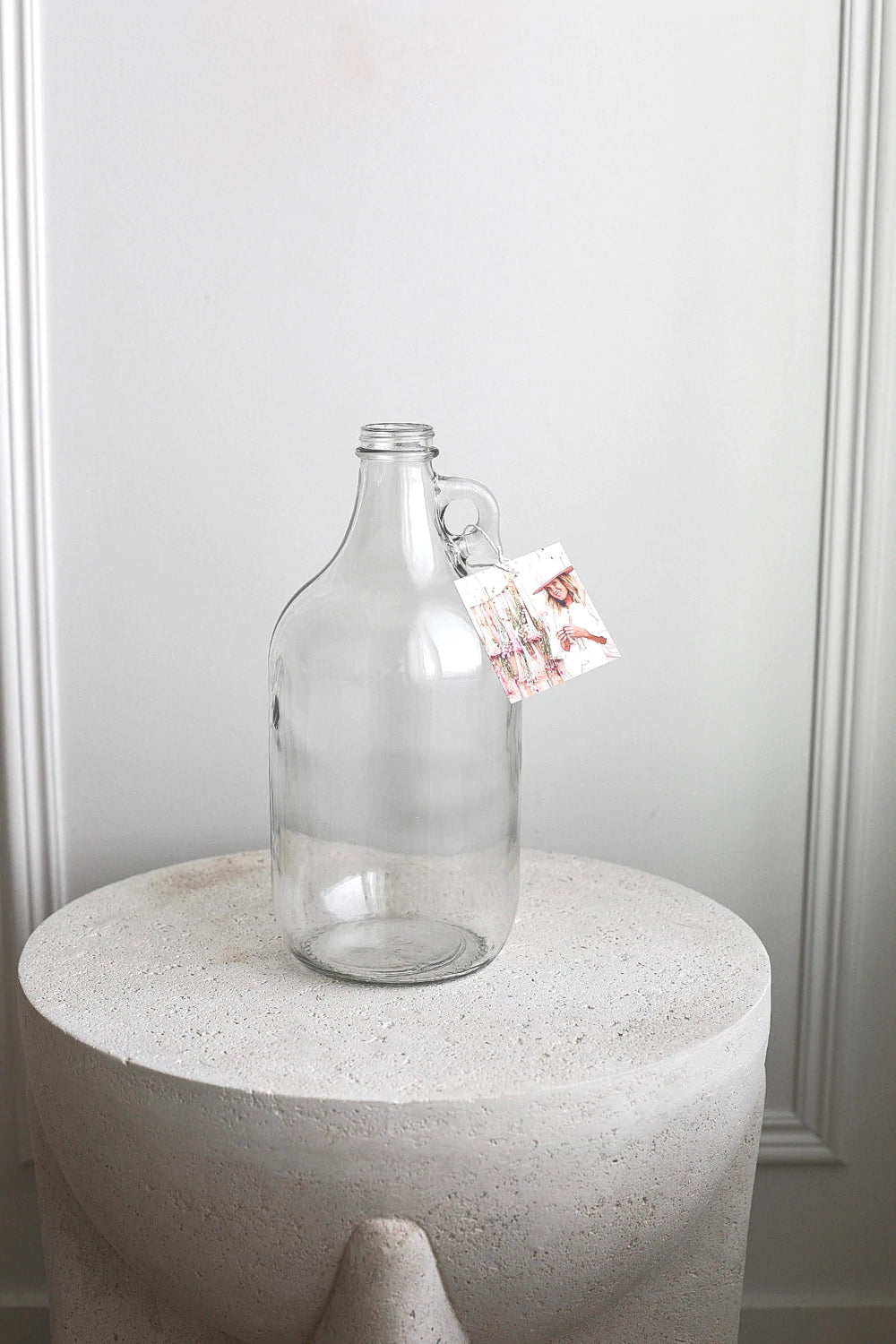 Clear Glass Jug Vase  - Medium
