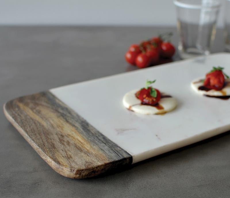 Marble & Wood Rectangle Cheese Board