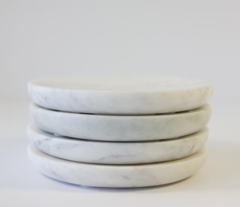 Small Marble Plate Set of 4