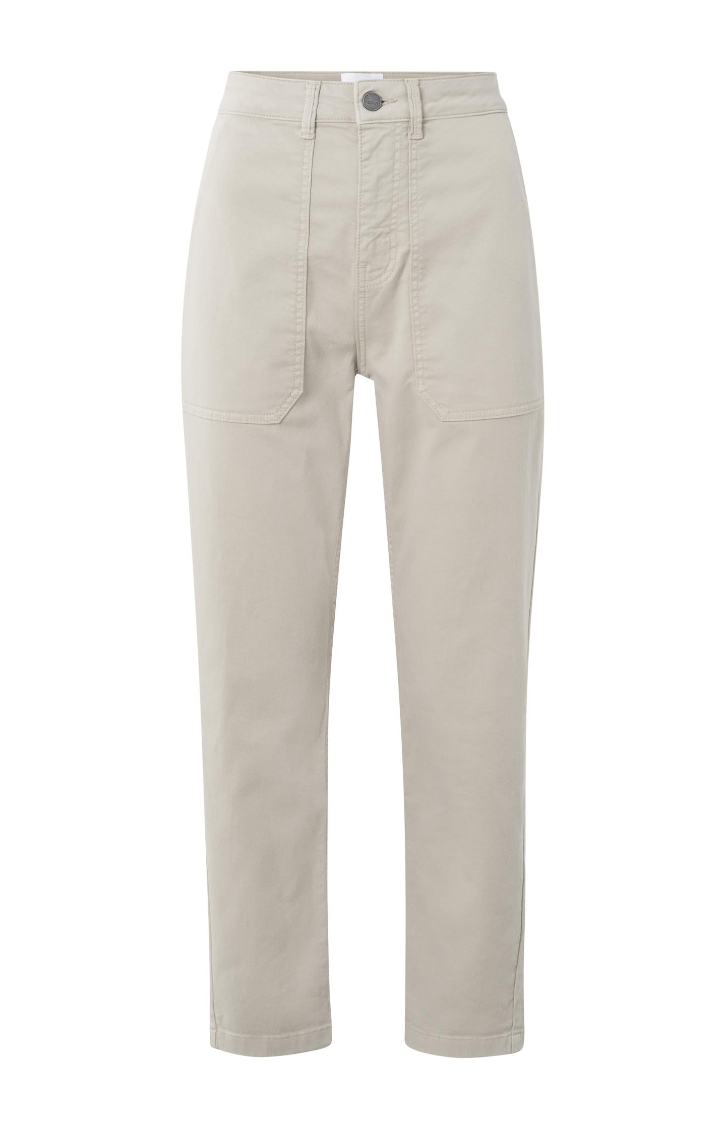 Cargo trousers with pockets and a zip fly in loose fit - Moonbeam Sand