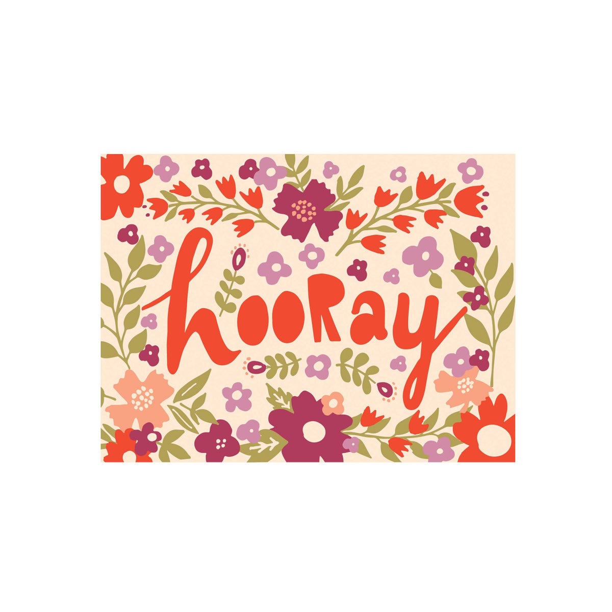 Hooray Floral Card
