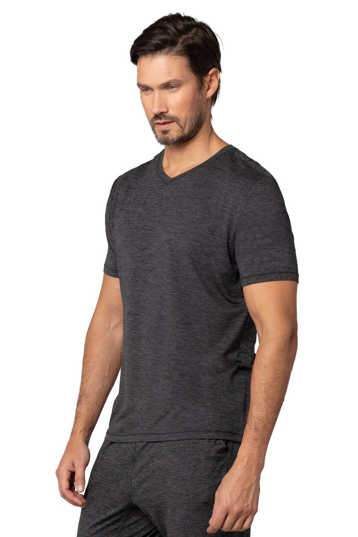 Short Sleeve V-Neck T-Shirt - Black Heather