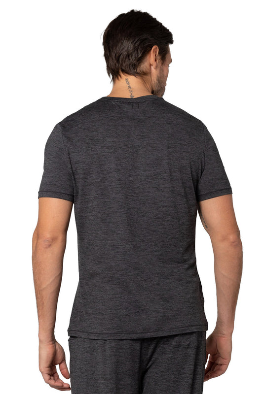 Short Sleeve V-Neck T-Shirt - Black Heather